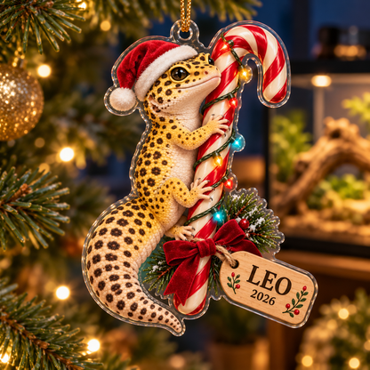 Personalized Leopard Gecko Christmas Ornament – Custom Name & Year, Candy Cane Reptile Keepsake, Christmas Gift for Gecko Lovers 4de5e79d-1e63-40c2-8b7c-28d54d2dcdf2-Spotted-gecko-candy-cane-ornament-1.png