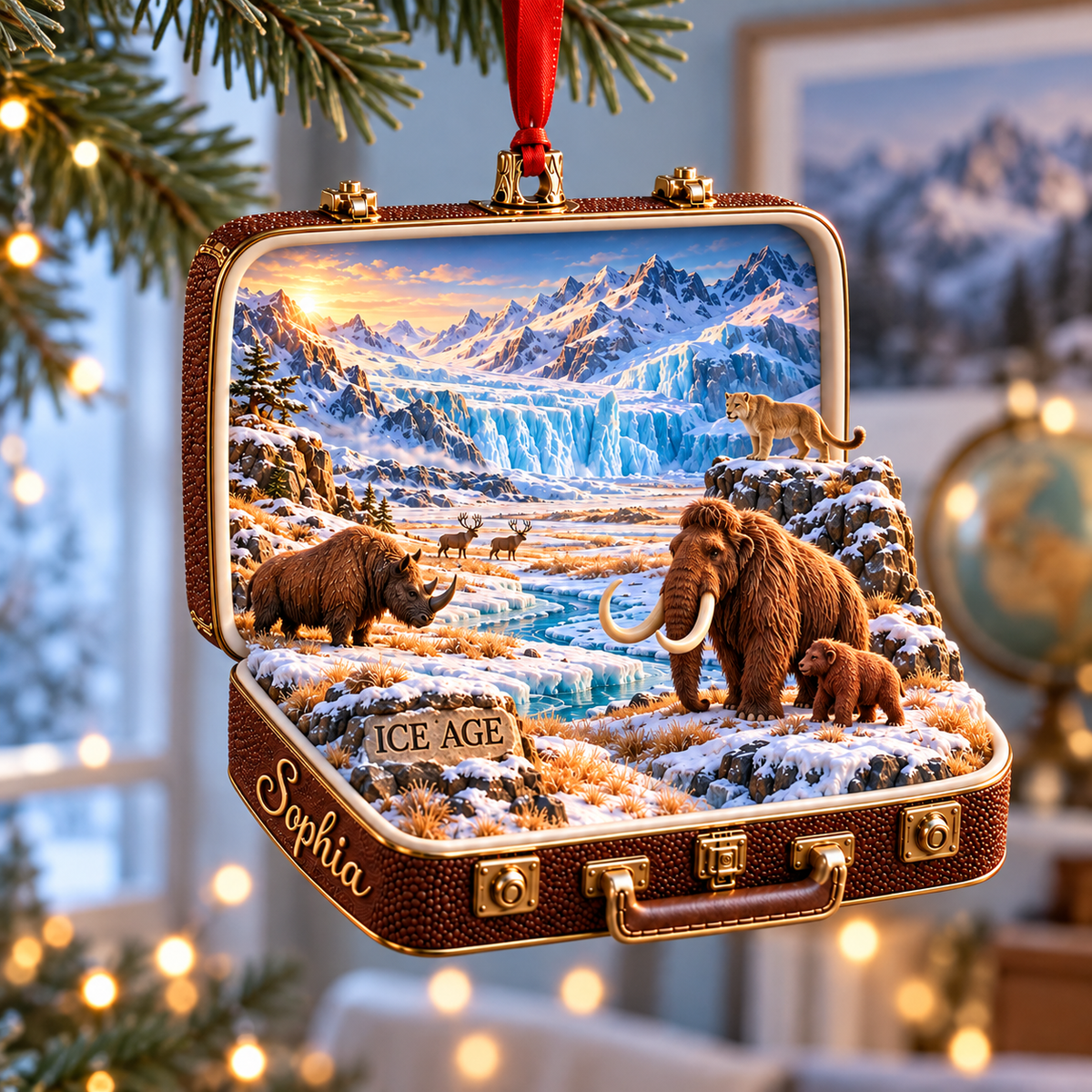 Personalized Ice Age 3D Suitcase Christmas Ornament – Woolly Mammoth Keepsake & Gift for Prehistoric Animal Lovers 4e04b31b-2656-43d2-b484-0d835e7d57c0-Hanging-Ice-Age-suitcase-ornament-2.png