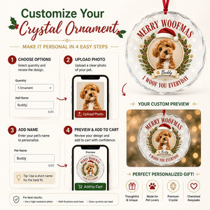 Merry Woofmas Pet Photo Crystal Ornament - Personalized Crystal Ornament 4e132851-cf4a-43ee-9299-90011f5a88ec.jpg