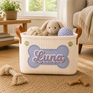 Personalized Dog Toy Storage Bag – Faux Chenille Name - Personalized Storage Bag 4e24eabb-13c3-492d-8f97-6b2654b692c6.jpg