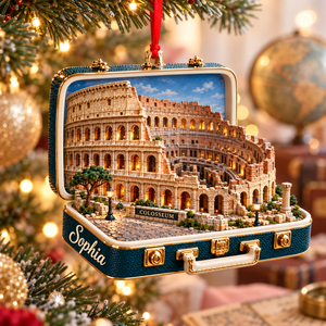 Personalized Colosseum Suitcase Christmas Ornament – Rome Italy Travel Souvenir & Gift for Rome Lovers 4e319d70-d047-4c47-b2ec-8a7c7f54c981-Colosseum-suitcase-ornament-on-Christmas-tree-1.png