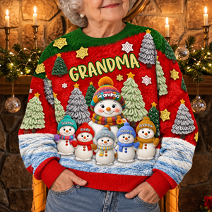 Grandma Christmas Tree Knitting Effect - Personalized 3D Sweatshirt - Christmas Gift For Grandma 4e351049-884f-4151-a395-9a7c64b9dfdb-MOCKUP-2.png