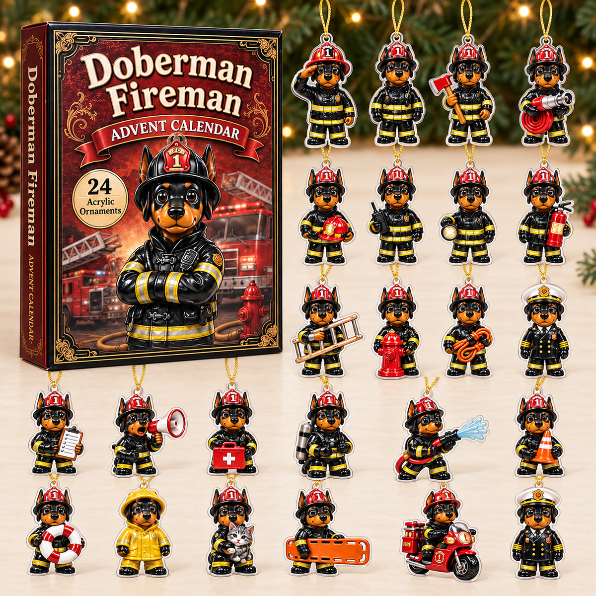Doberman Fireman Advent Calendar 2026 - 24-Day Festive Countdown, Acrylic Charms Blind Box - Gift For Doberman Lovers 4e41da72-3908-44d5-aa88-e337f0d13075-doberman-box-charms.png