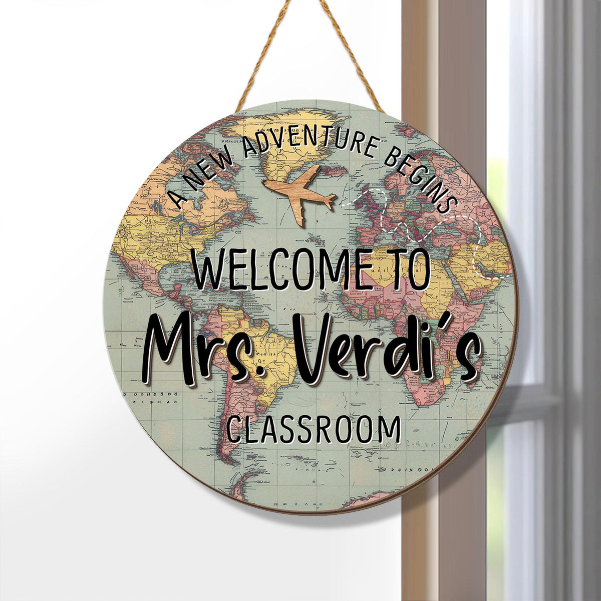 Personalized 3D Teacher Door Sign, Custom Teacher Door Hanger, Teacher Gifts, World Map Adventure Classroom Welcome Sign Back to School Gift 4e6afe0d-aa99-4730-ab77-3636ca9bf457-5.jpg