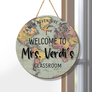 Personalized 3D Teacher Door Sign, Custom Teacher Door Hanger, Teacher Gifts, World Map Adventure Classroom Welcome Sign Back to School Gift 4e6afe0d-aa99-4730-ab77-3636ca9bf457-5.jpg