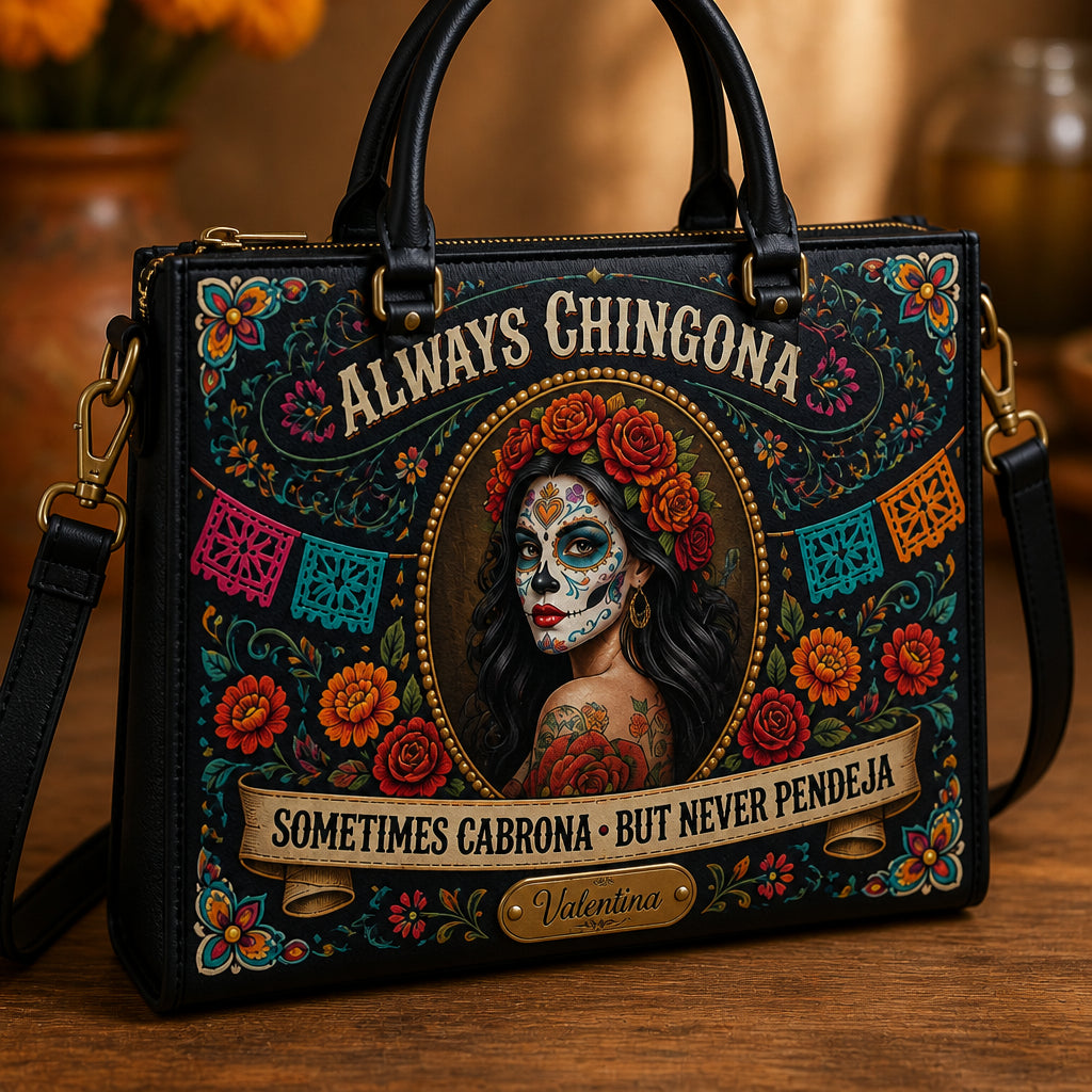 Always Chingona Sugar Skull Shoulder Bag – Personalized Name - Personalized Leather Shoulder Bag 4e7fe42d-6200-4596-b3fc-8a058248330b.jpg