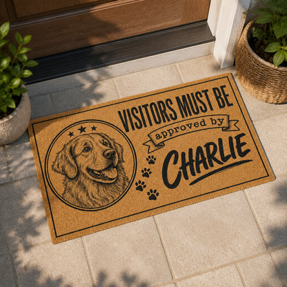 Visitors Must Be Approved By [Pet Name] – Custom Pet Portrait Doormat - Personalized Doormat 4e8255b1-ab1c-4b58-bb89-c4ca8033c575.jpg
