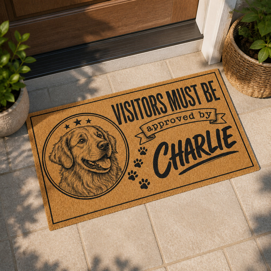 Visitors Must Be Approved By [Pet Name] – Custom Pet Portrait Doormat - Personalized Doormat 4e8255b1-ab1c-4b58-bb89-c4ca8033c575.jpg