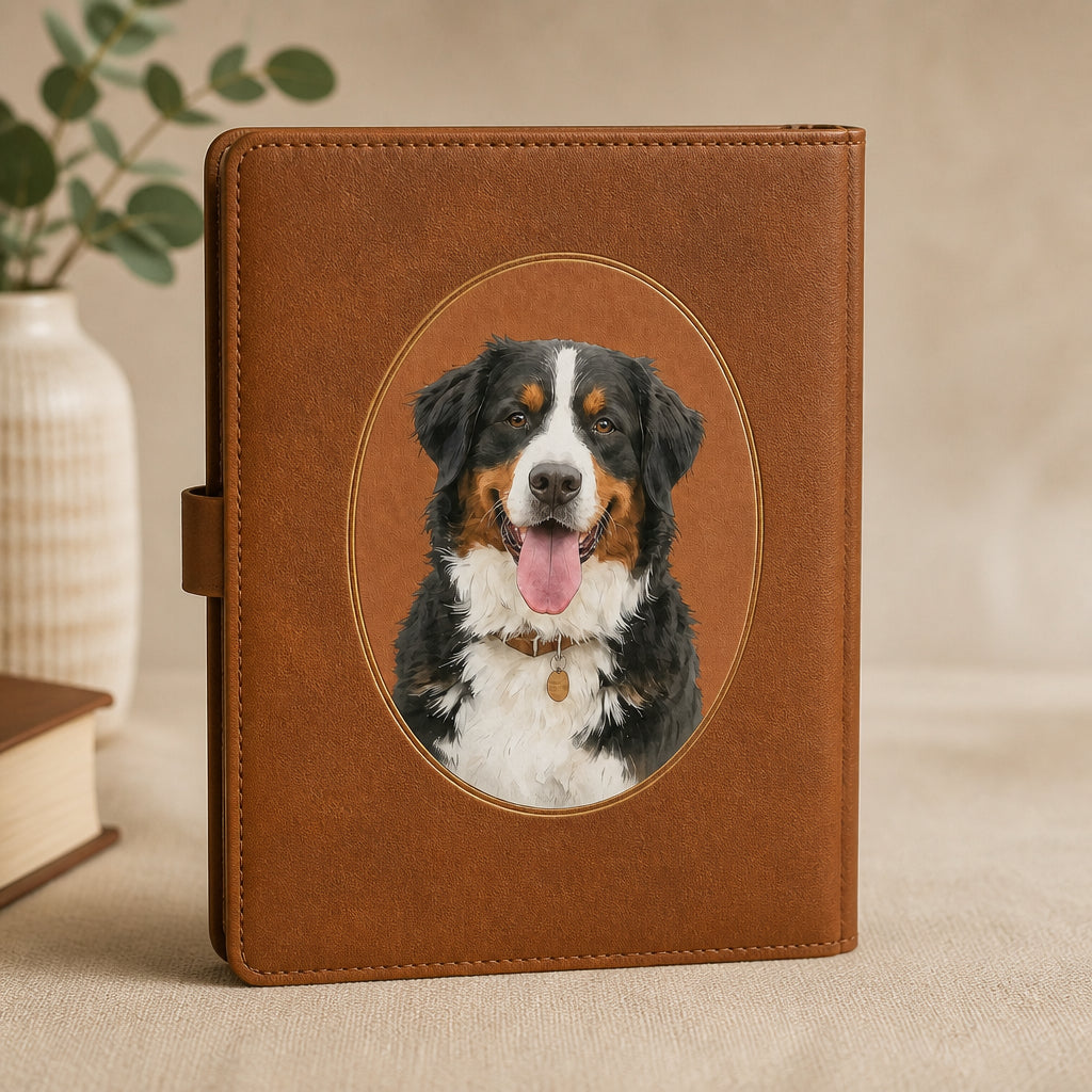 Watercolor Pet Cameo Leather Journal - Personalized Graphic Leather Journal 4eadf173-4533-4f07-9392-bd72c79aaaae.jpg