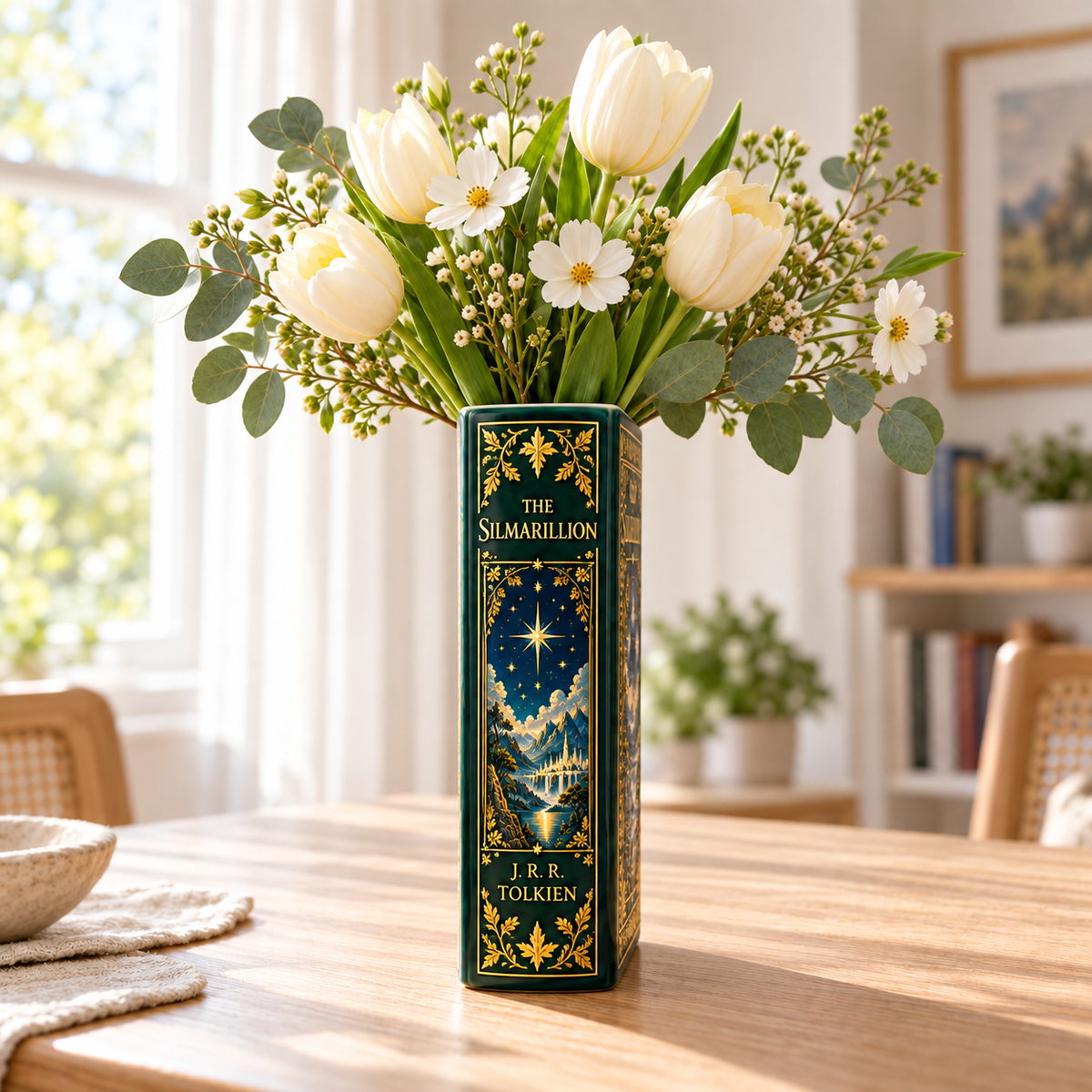 The Silmarillion Book Style Ceramic Book Vase – Tolkien Inspired Flower Vase, Fantasy Bookshelf Decor 4eb21c76-65ed-450d-8dd1-f041dbd9cd45-the-silmarillion-3.png