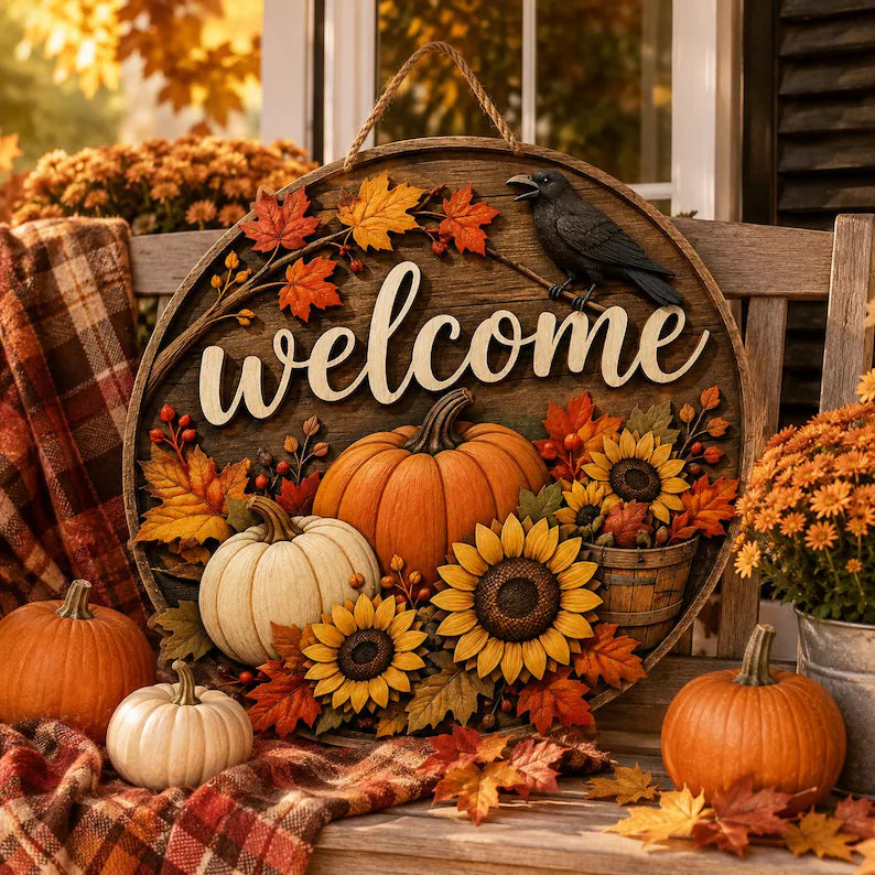 Fall Welcome Door Sign, Autumn Pumpkin Door Hanger, Sunflower Front Porch Decor, Rustic Thanksgiving Wreath, Harvest Home Decor Gift 4ebd85dd-20bb-4e2b-ae33-44c34b8a4b2c--fdfd-2-.webp