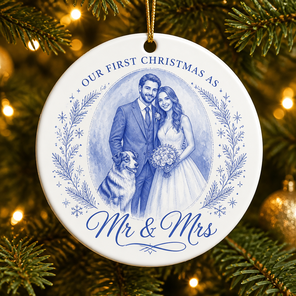 Our First Christmas as Mr & Mrs Portrait Ornament - Personalized Ornament 4ed89c88-3f1f-4252-be0e-81f119fad867.png