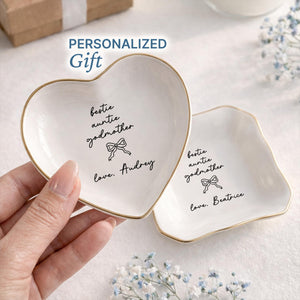 Godmother Proposal Keepsake Ring Dish | Godmother Birthday Gift | Gold Rim Heart Dish with Name Bow | Trinket Dish Keepsake 4efbb97d-4f86-44df-b707-04a4acab1891-3.jpg