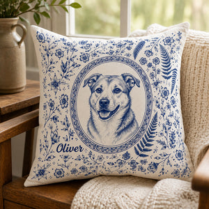 Vintage Toile Pet Cameo Pillow – Photo-to-Illustration with Name - Personalized Pillow 4f08781a-4cd0-46cb-81f0-1f7905bfb98e.jpg
