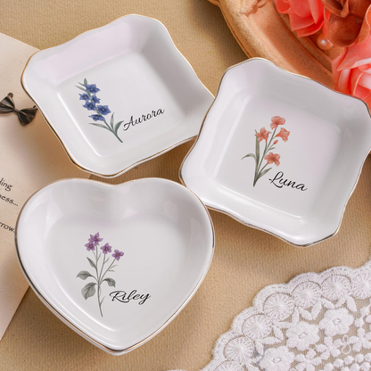 Personalized Birth Flower Ring Dish, Custom Name Jewelry Tray, Bridesmaid Gifts for her 4f0d643c-f90b-4b55-adc8-8fe10c25f2e0-2.png
