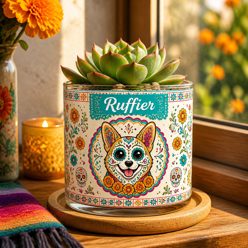 Custom Sugar‑Skull Pet Portrait Planter - Personalized Mini Glass Plant Pot 4f107a4e-2a9a-4f9b-a80a-7a51f42b555a.jpg