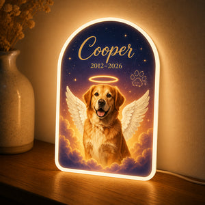 Celestial Pet Memorial Acrylic Night Light – Angel Wings Portrait with Name & Years - Personalized Acrylic Night Light 4f170253-554c-4795-9518-51cee09739e2.jpg