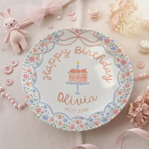 Personalized Birthday Plate for Girl – Custom Pink Cake Plate with Name – Floral Ceramic Keepsake Gift 4f309748-f52a-4a00-bffe-5d9f9924bda3-3.jpg
