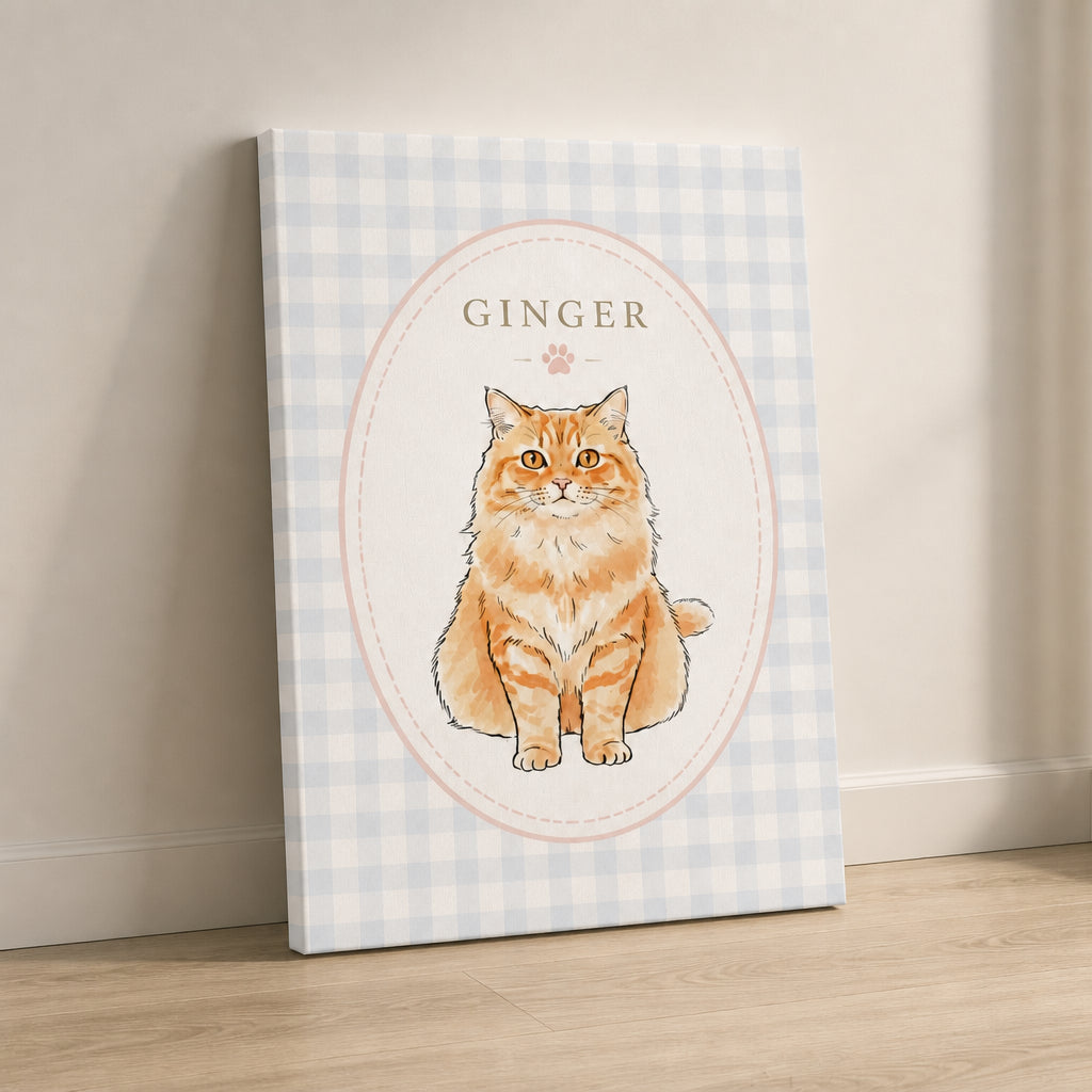 Custom Cameo Gingham Pet Portrait Canvas - Personalized Canvas 4f3b518d-42f8-42af-96a1-78e0701eb669.jpg