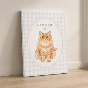 Custom Cameo Gingham Pet Portrait Canvas - Personalized Canvas 4f3b518d-42f8-42af-96a1-78e0701eb669.jpg