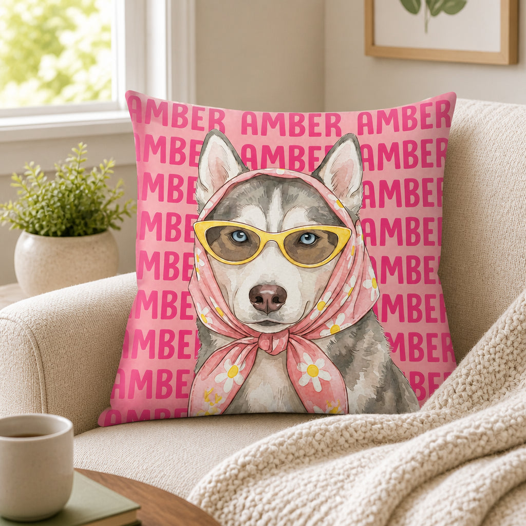Custom Pet Portrait Pillow – Retro Scarf & Sunnies (From Your Photo + Name) - Personalized Pillow 4f4683a3-8d8f-4e0a-98d6-085bcf97e222.jpg