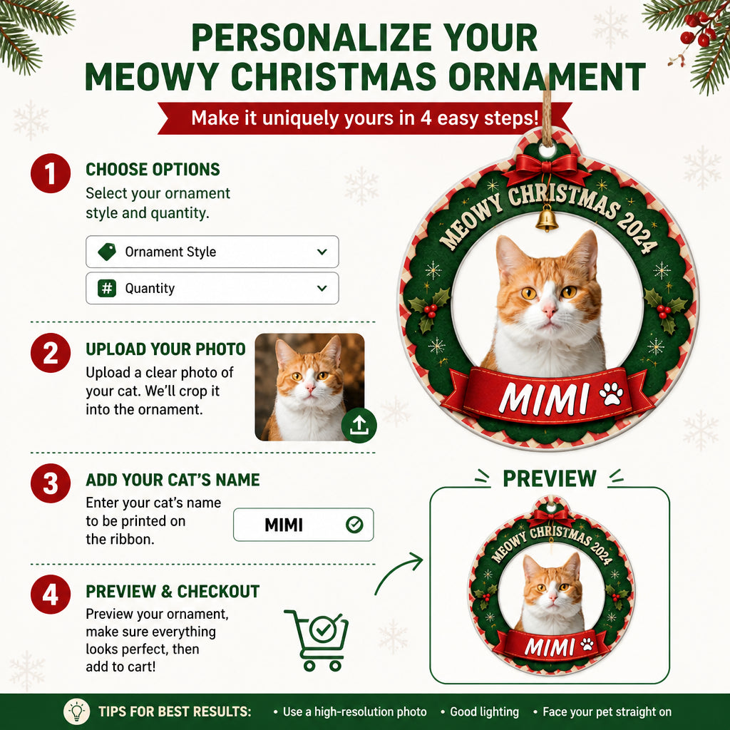 Meowy Christmas Cat Photo Ornament — Custom Name - Personalized Ornament 4f4f47ec-684d-43a1-8cce-3c3f835dce0b.jpg