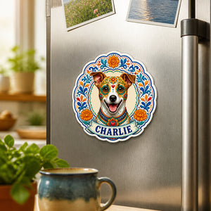 Talavera Pet Portrait Custom Fridge Magnet - Personalized Custom Shape Fridge Magnet 4f4fa3d5-53d3-46c5-8207-7687713ad082.jpg