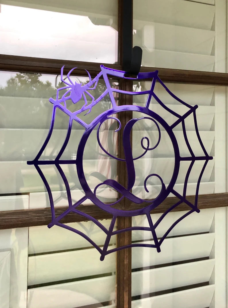Spider web Custom Monogram Metal Sign, Halloween Door Hanger, Halloween Decor, Fall Decor, Fall Wreath, Halloween Sign, Metal Art 4f6af4dd-24ce-4ea5-b88c-7e84538f6fa2-ssadfdf-1-.webp