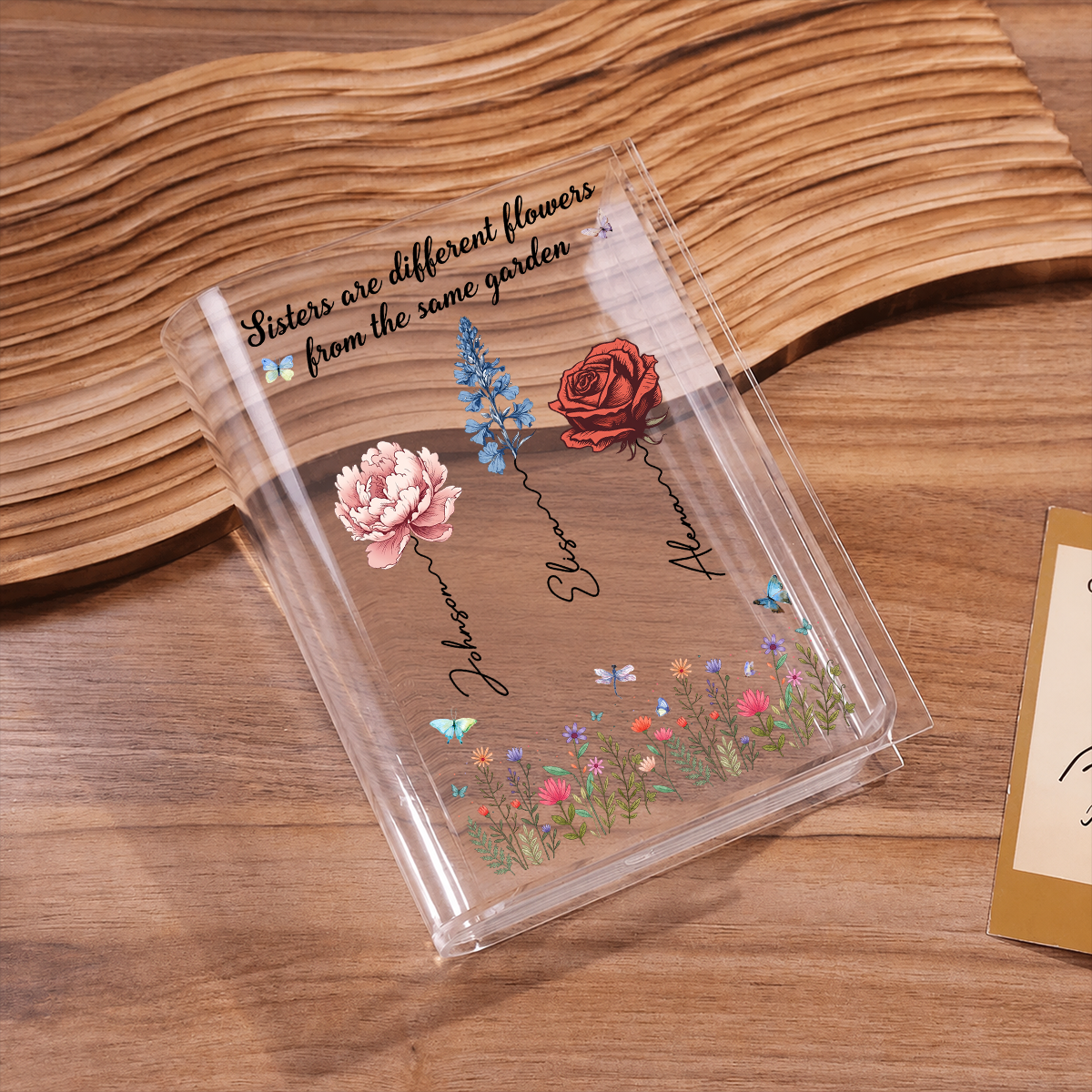 Sisters Are Different Flowers From The Same Garden - Acrylic Book Vase for Flowers, Transparent Flower Vase for Home Decor 4f773d1c-e314-4e31-8586-f566a3f652d0-4.png