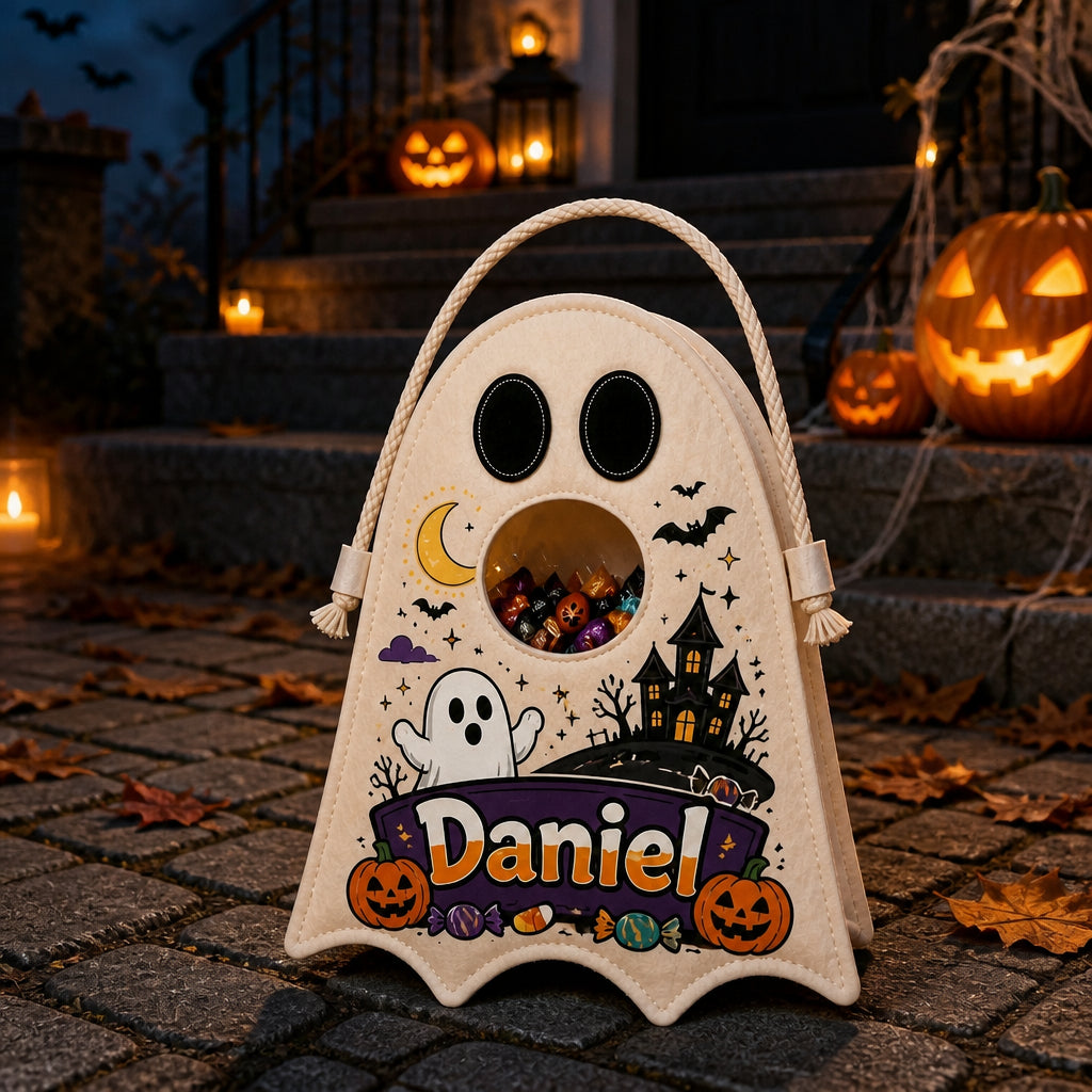 Personalized Ghost Trick-or-Treat Basket – Haunted Night Scene - Personalized Halloween Candy Basket 4f81a74e-1477-4735-b528-524e498ab466.jpg