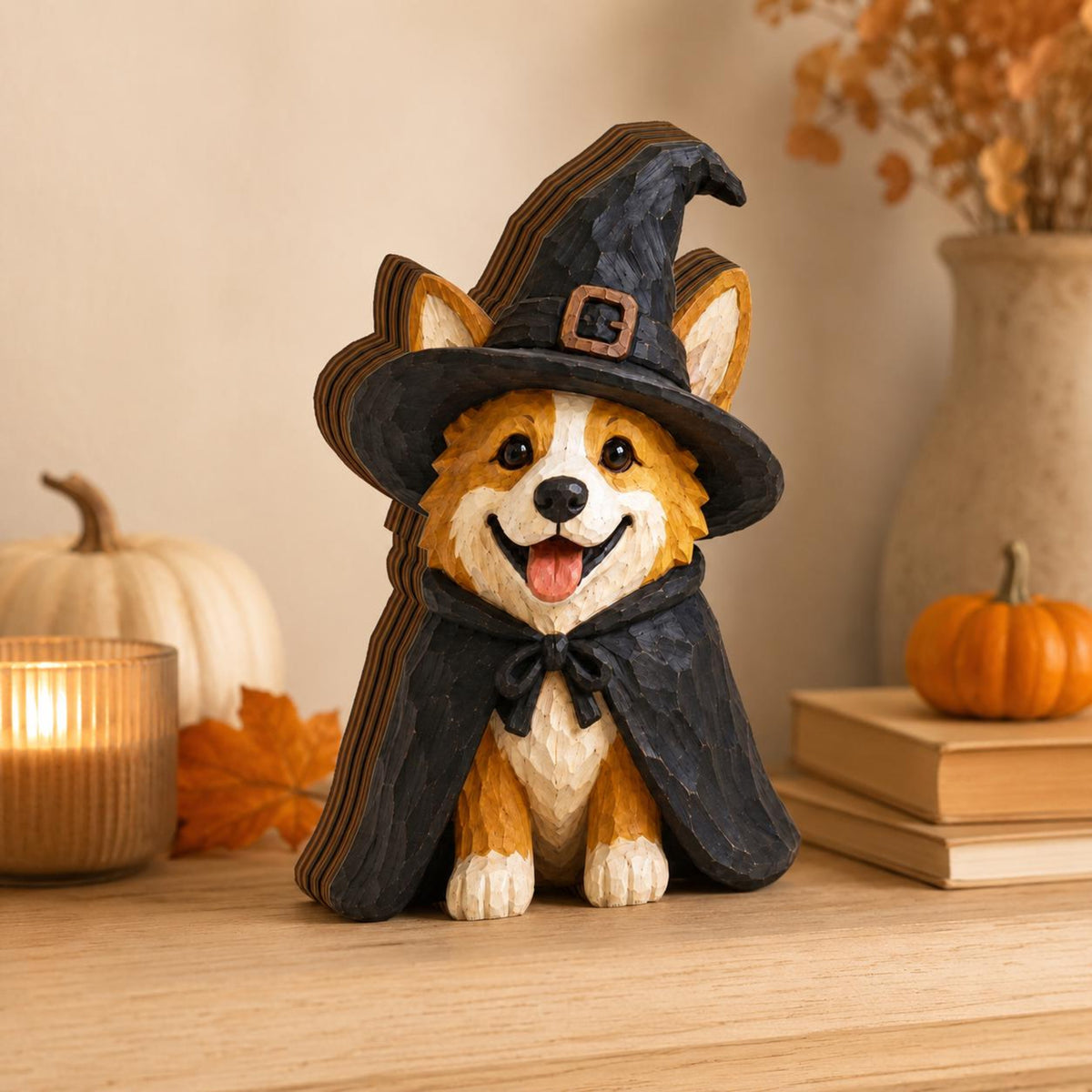 Halloween Wooden Block, Cute Corgi Witch And Ghost Decor, Pet Lover Gift For Friends And Family, Spooky Shelf Accent, Fall Home Decoration 4f9935b8-50e2-4e4e-8958-45c532b55ae8-2.jpg