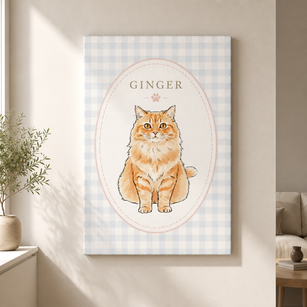 Custom Cameo Gingham Pet Portrait Canvas - Personalized Canvas 4fb9086a-a428-496f-9317-a173748a21ca.png