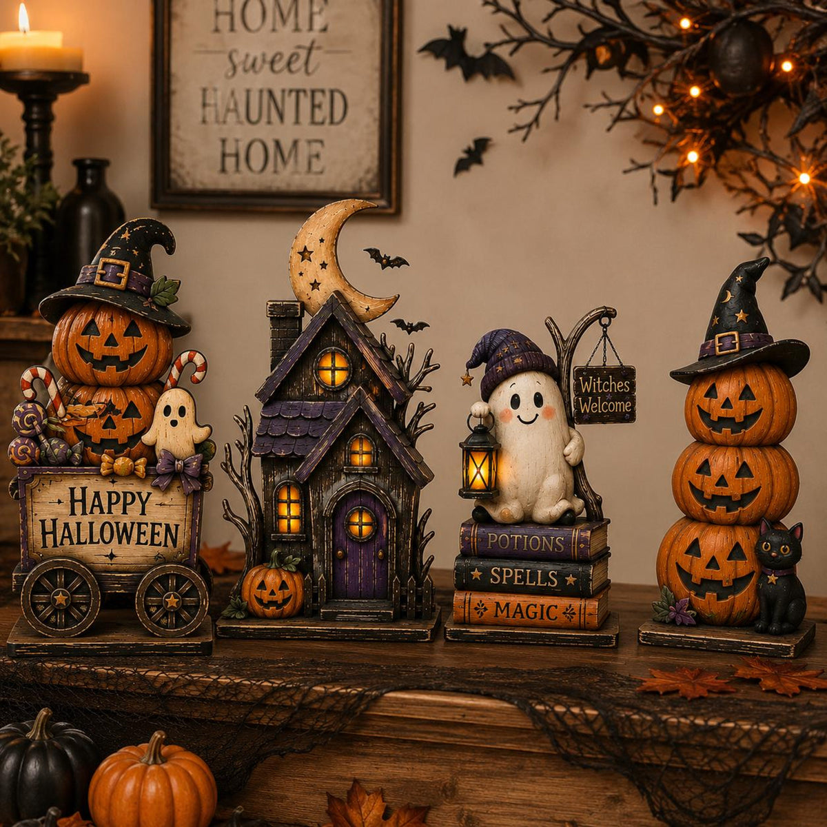 Personalized Halloween Wooden Block, Lighted Haunted House Family Name Decor, Trick or Treat Pumpkin Shelf Decor, Spooky Fall Gift 4fca1b22-79fd-4a51-9680-2080b8ce1541-1.jpg
