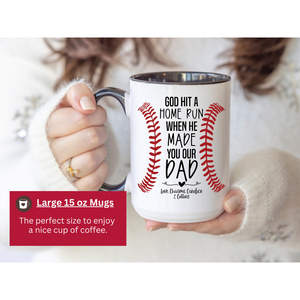 Baseball Dad - Personalized Mug - Gift For Dad, Father's Day, Birthday Gift