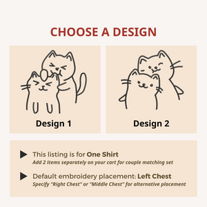 Doodle Cat Love Sweatshirt, Cat Sweatshirt, Embroidered Couple Hoodie, Matching Hoodies for Couples, Best Couple Gifts