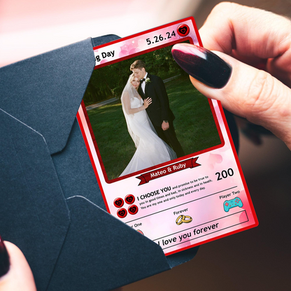 Custom Photo Anniversary Poke Card, Gift for Him, Wedding Photo Card, Anniversary Gift, Couple Gift