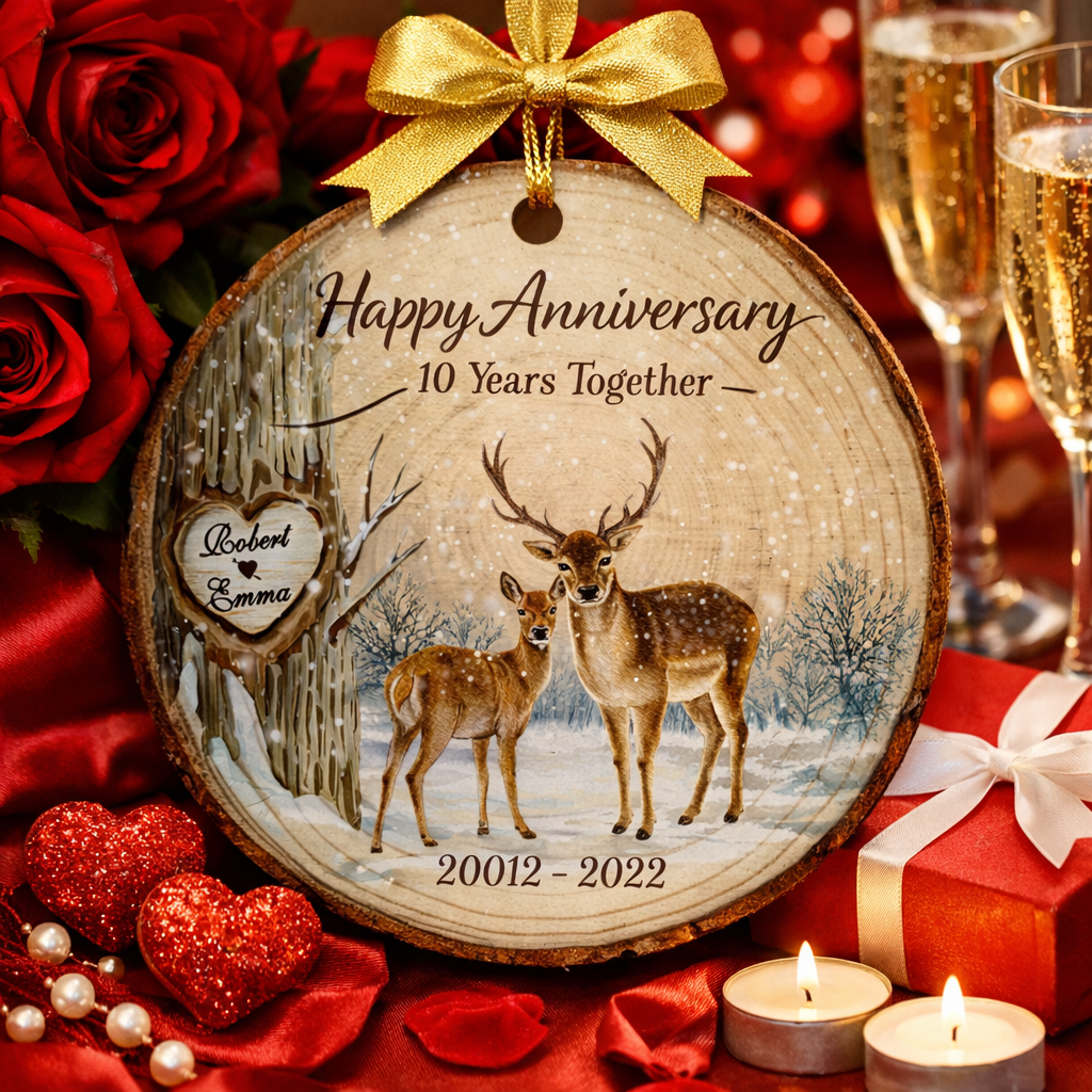 Personalized First Christmas Married Ornament, Our First Christmas As Mr & Mrs Deer Couple, Mr and Mrs Ornament, Wedding Ornament, Newlywed Gift