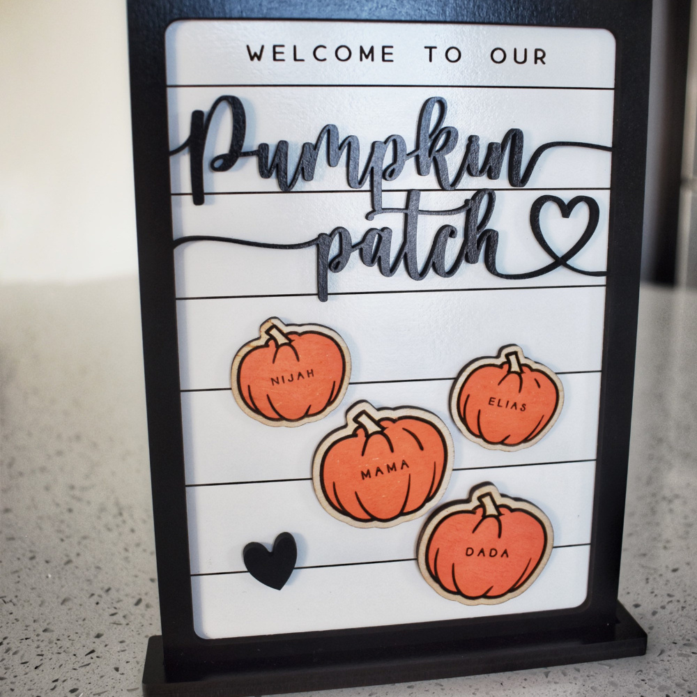 Welcome To Our Pumpkin Patch - Personalized Wood Sign - Halloween Gift For Family