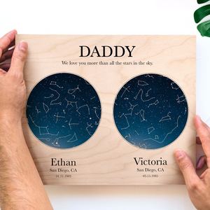Dad We Love You More Than All The Stars - Personalized Canvas - Gift For Father, Father's Day, Birthday Gift