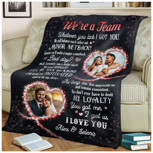 Personalized We re A Team Couple Blanket Romantic Gift Idea For Her