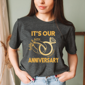 It's Our Anniversary Shirt, Couple Anniversary Shirt, Custom Anniversary Gift, Wedding Anniversary T-Shirt, Valentine Shirt, Engagement Tee