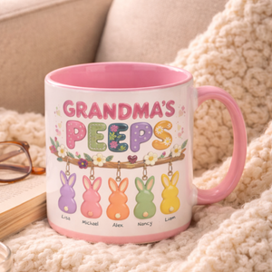 Grandma's Favorite Peep Spring Patchwork Easter - Personalized Mug - Gifts For Grandma, Mother's Day Gift, Easter Day