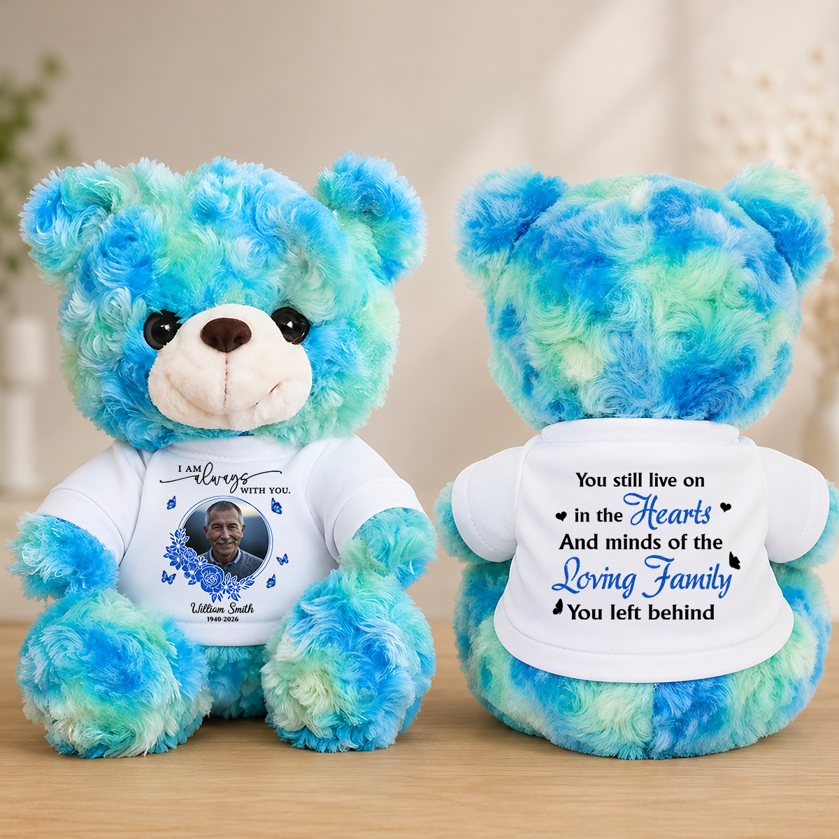 Loving Family You Left Behind Teddy Bear - Memorial Gift - Personalized Plush Bear