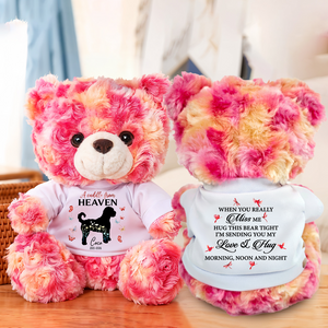 Dog Loss Forever Loved - Personalized Teddy Bear 5-pink_7717979c-8c58-463b-b269-73ed86a515cd.png