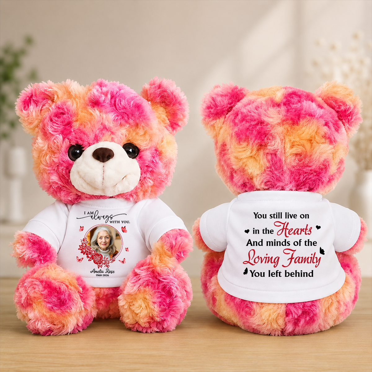 Loving Family You Left Behind Teddy Bear - Memorial Gift - Personalized Plush Bear