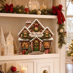 Personalized Christmas Gingerbread House Wooden Block, Custom Family Name Sign, Festive Mantel Decor, Holiday Housewarming Gift, Xmas Decor 501343b6-ebf8-4bb2-b4ef-153606bdf66d-3.jpg