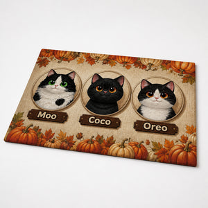 Autumn Pumpkin Patch Cat Portrait Doormat (3 Pets) - Personalized Doormat 503a0695-d921-44b3-b5b0-9fe6715ce064.jpg