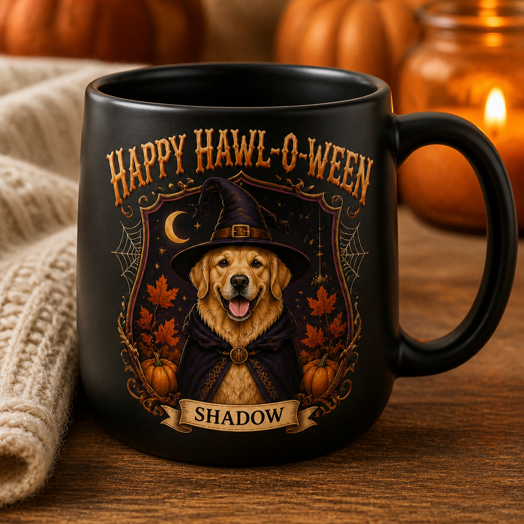 Happy Hawl‑o‑ween Custom Pet Portrait Pottery Mug - Personalized Pottery Mug 503a10f8-a493-440e-a01d-e06ea38e86b8.jpg