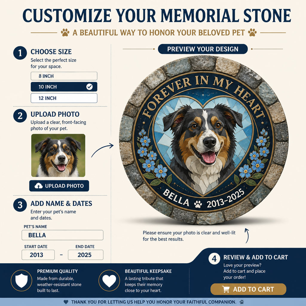 Forever In My Heart Pet Memorial Stone – Photo Portrait with Name & Years - Personalized Memorial Stone 5043b3be-db5e-4e5c-bfdd-f7d421897830.jpg