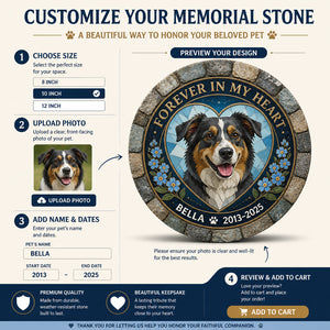 Forever In My Heart Pet Memorial Stone – Photo Portrait with Name & Years - Personalized Memorial Stone 5043b3be-db5e-4e5c-bfdd-f7d421897830.jpg
